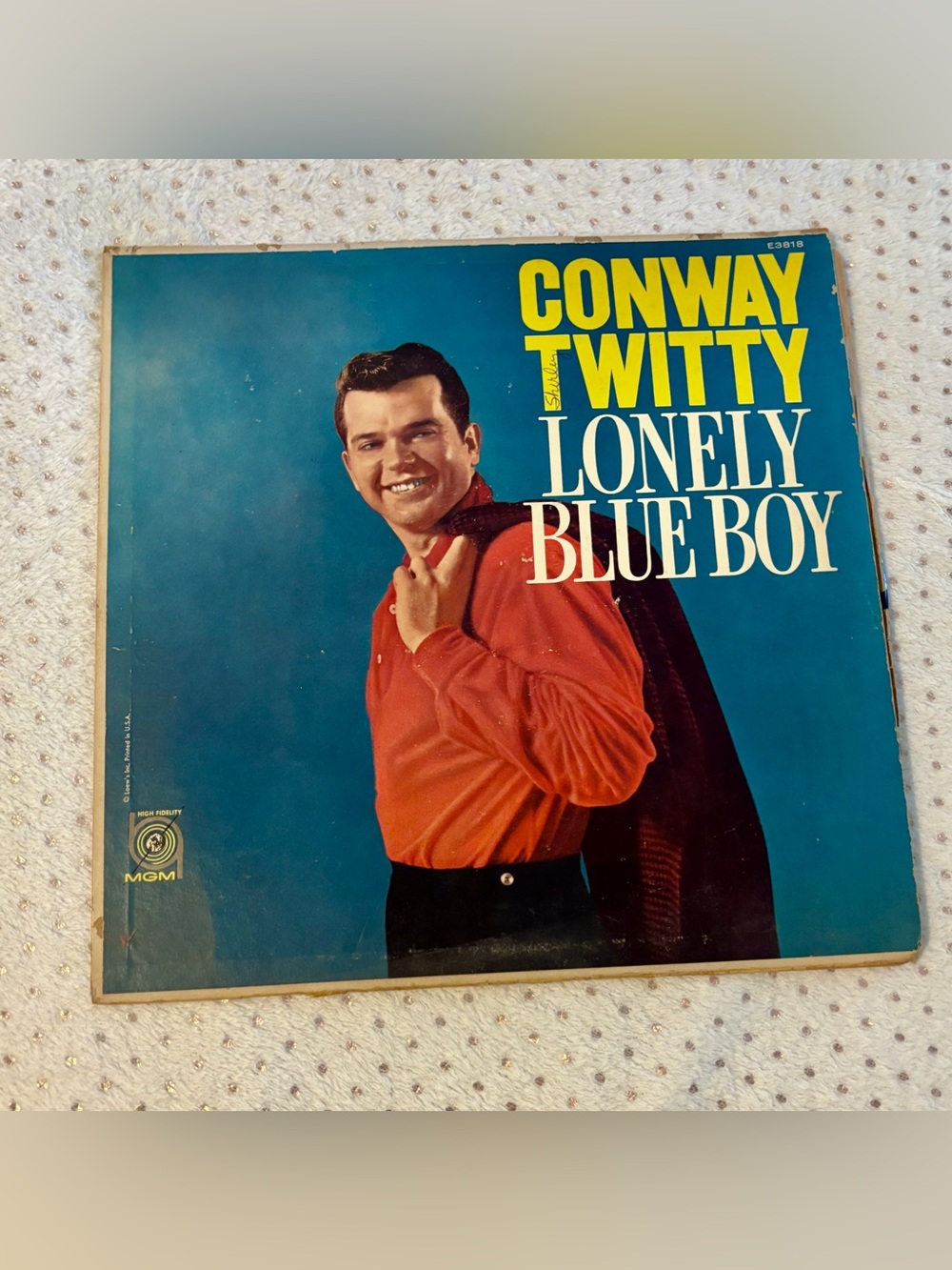 Vintage Conway Twitty Lonely Blue Boy LP Vinyl Record MGM E3818 Original Sleeve